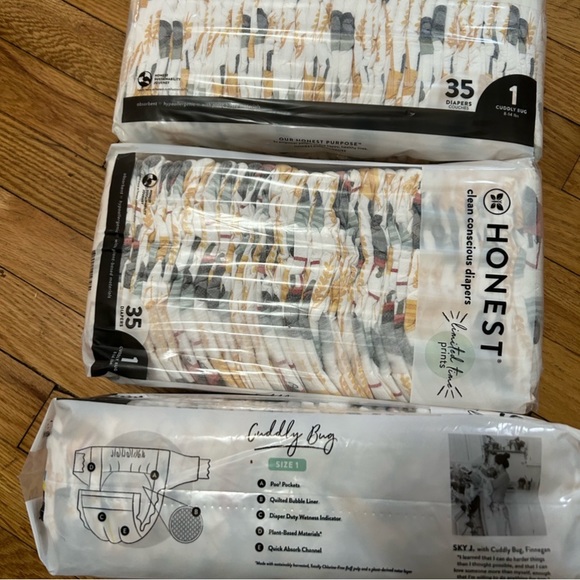 Other New Honest Diapers Size 1 Cuddly Bug Poshmark